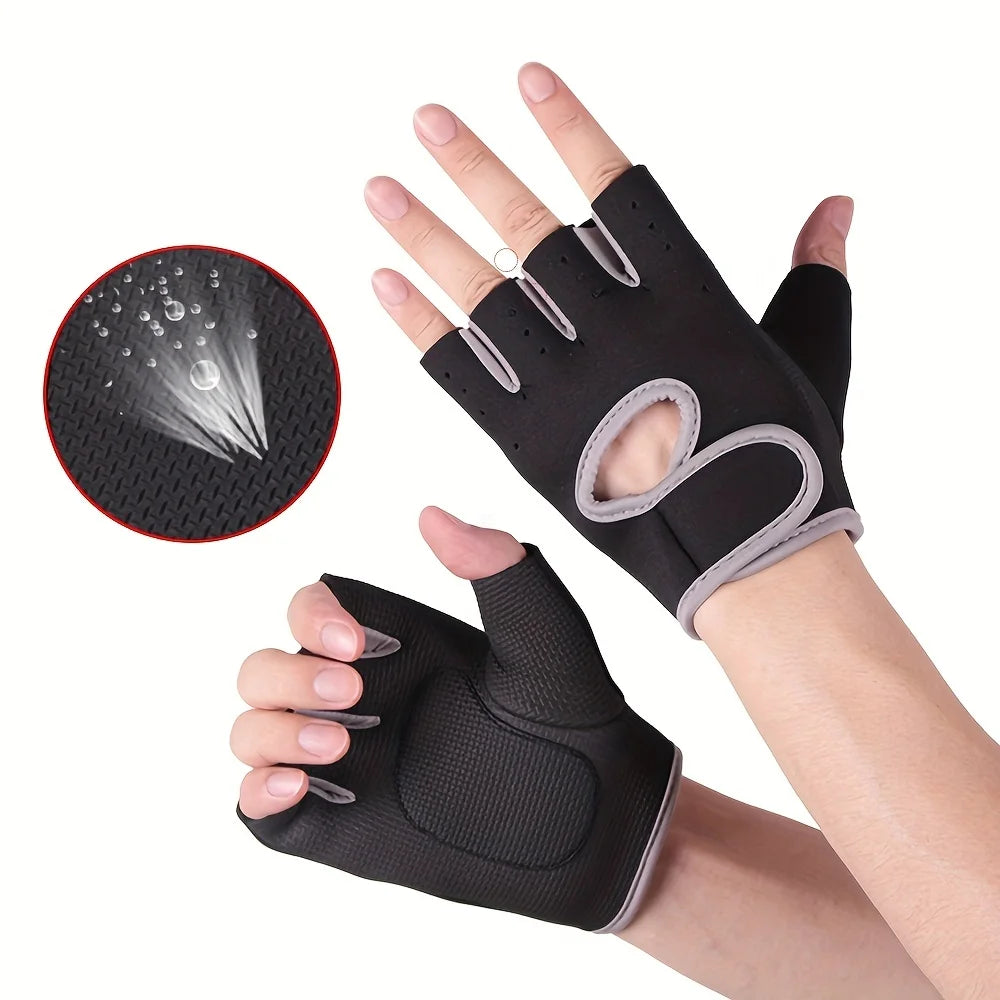 Unisex Non-slip Fitness Gloves, Breathable Lightweight Half Finger with Shock Absorption for Weightlifting Gym Training & Sports Peaceful Pleasures Health and Wellness