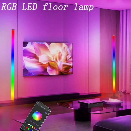 RGB Corner Floor Lamp – Dimmable APP & Remote Control LED RGB Floor Lamp Peaceful Pleasures Health and Wellness
