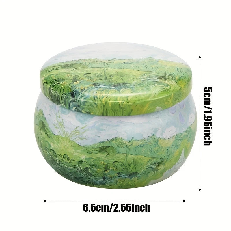 4-Pack Reusable Flower Tinplate Candle Tins with Lids