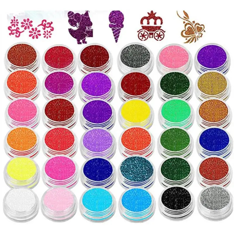 36-Color Kids Glitter Temporary Tattoo Kit – Face & Body Art