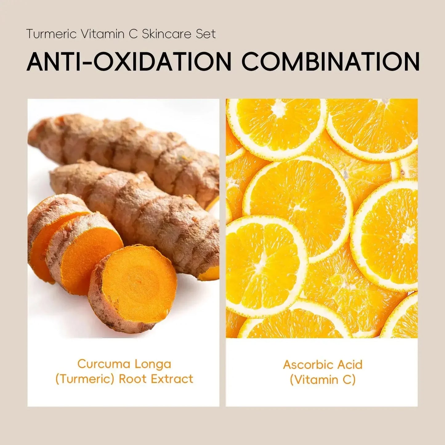 Vitamin C Turmeric 5-Piece Facial Skincare Set | Hydrate & Firm