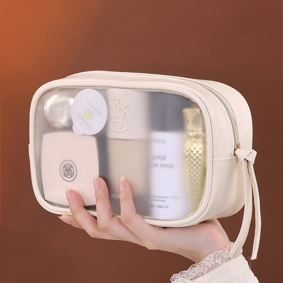 Clear Makeup Bag | Waterproof PVC Travel Cosmetic Organizer