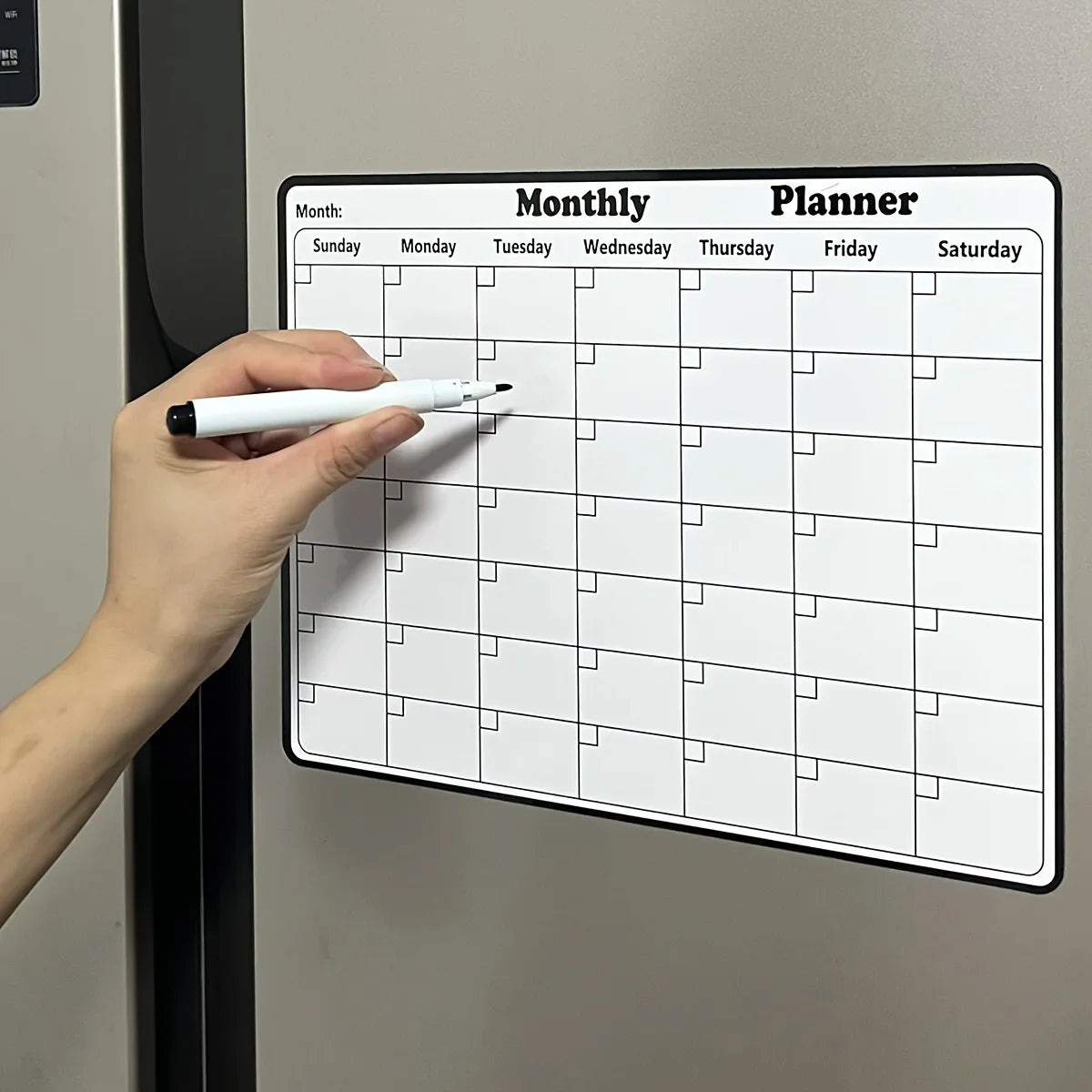 Magnetic Dry Erase Fridge Calendar Monthly Planner Whiteboard