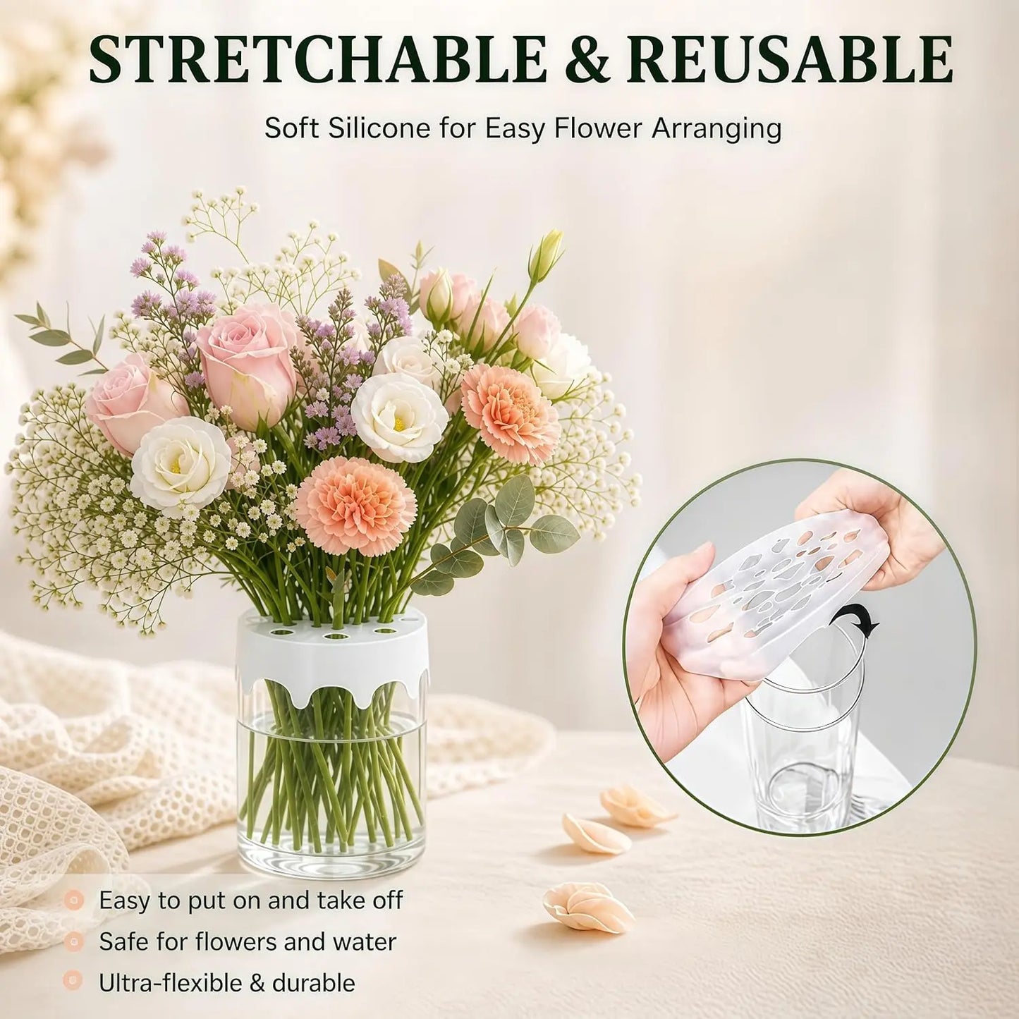 Silicone Flower Grid Arranger – Flexible Floral Stem Holder