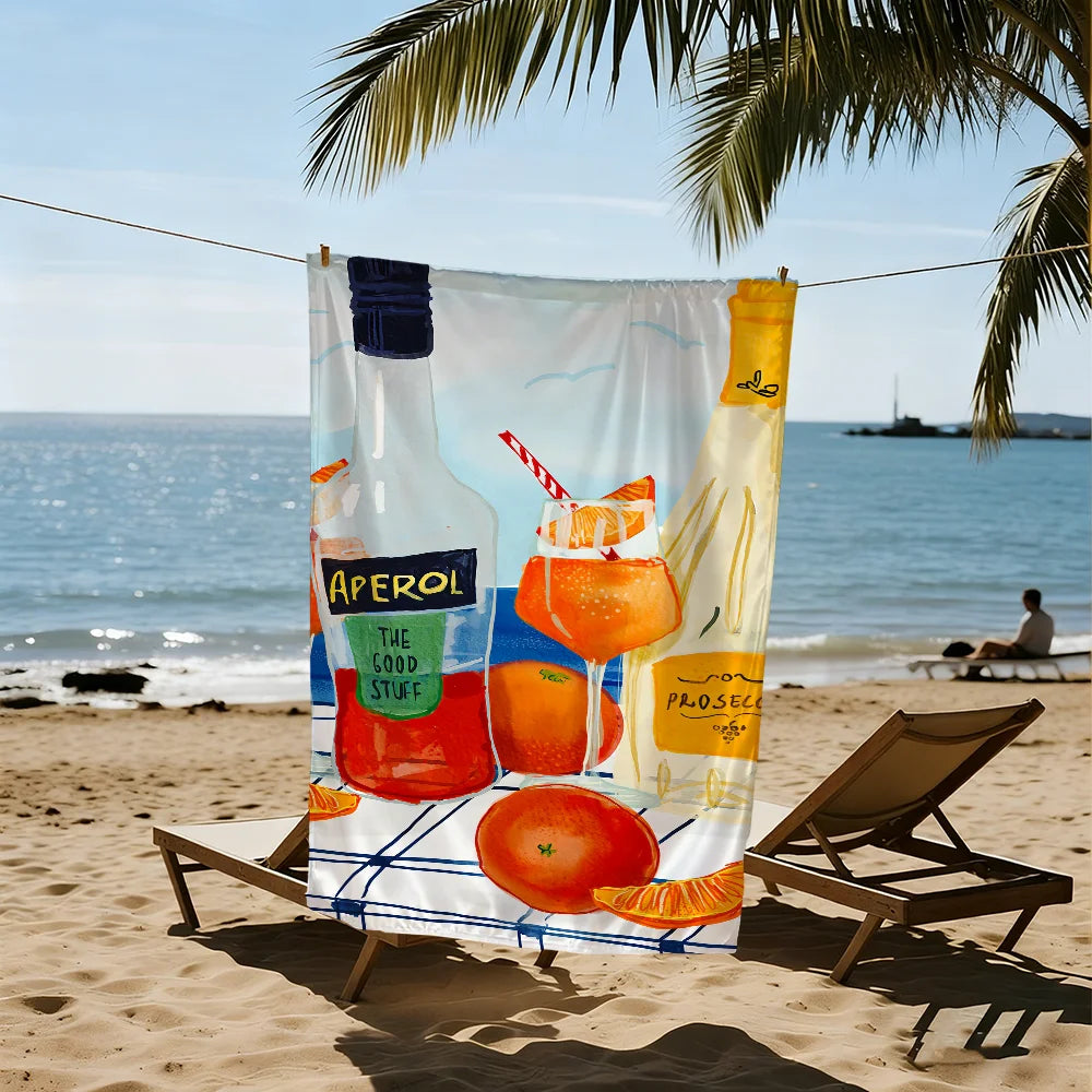 Aperol Spritz Quick-Dry Beach Towel | Soft Pool & Travel Towel Quick-Dry Beach Towel Peaceful Pleasures Health and Wellness