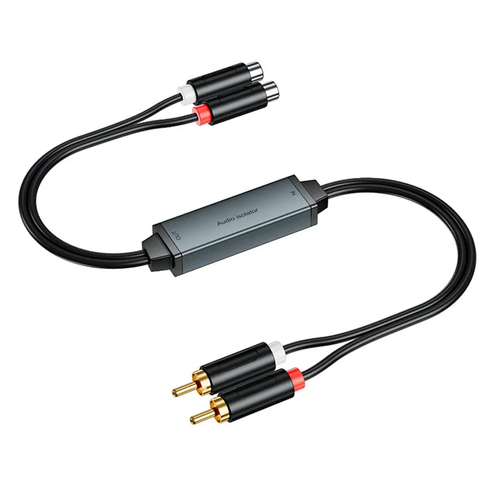 RCA Audio Ground Loop Isolator – 3.5mm Noise Filter Adapter