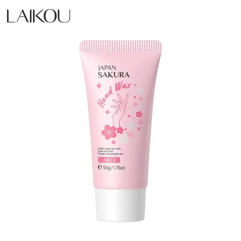 LAIKOU Cherry Blossom Honey Milk Hand Wax Mask – Exfoliating & Moisturizing Peaceful Pleasures Health and Wellness Sakura 50g