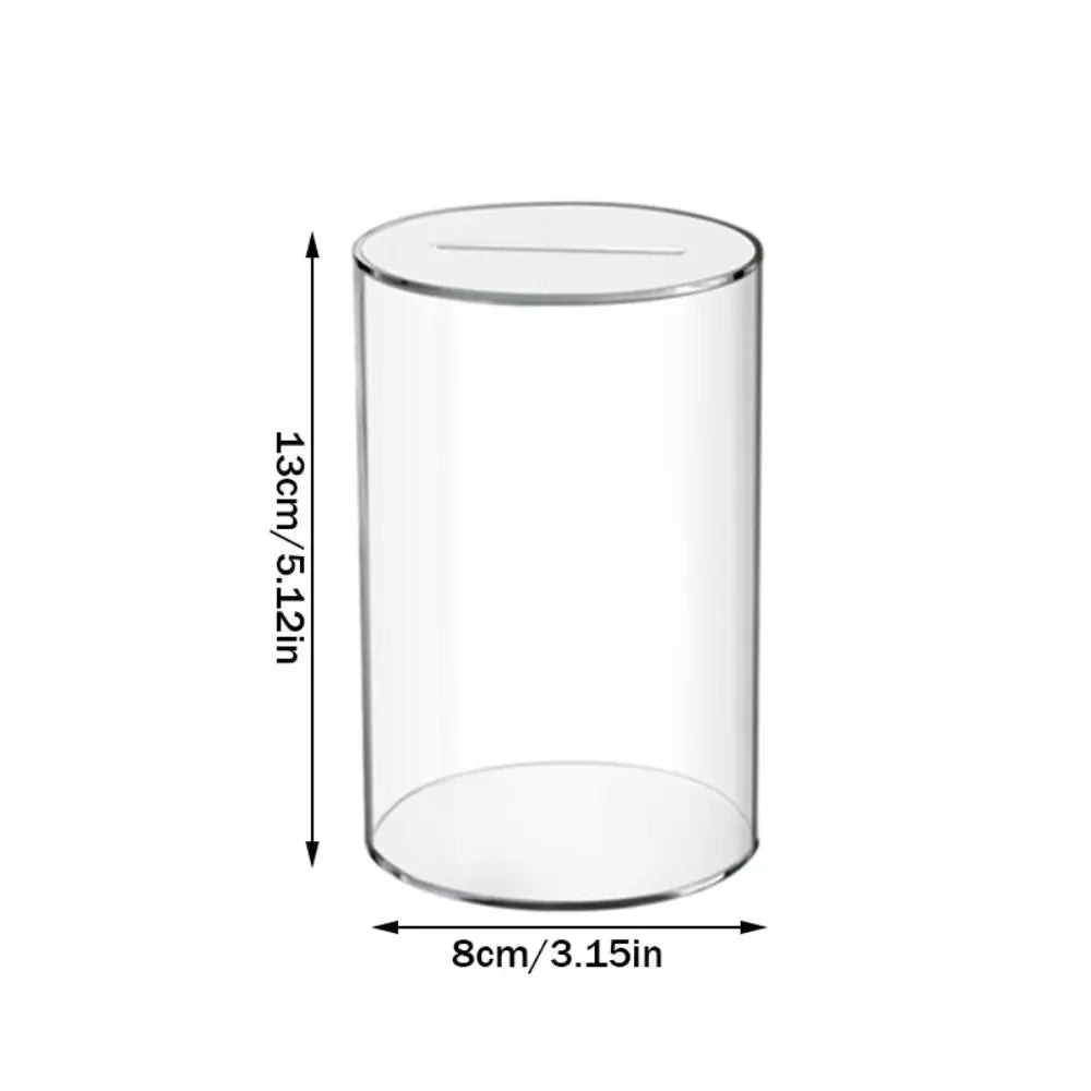 Fashion Acrylic Piggy Bank Clear Birthday Gift Change Jar Large Capacity Coin Container for Adults Peaceful Pleasures Health and Wellness M
