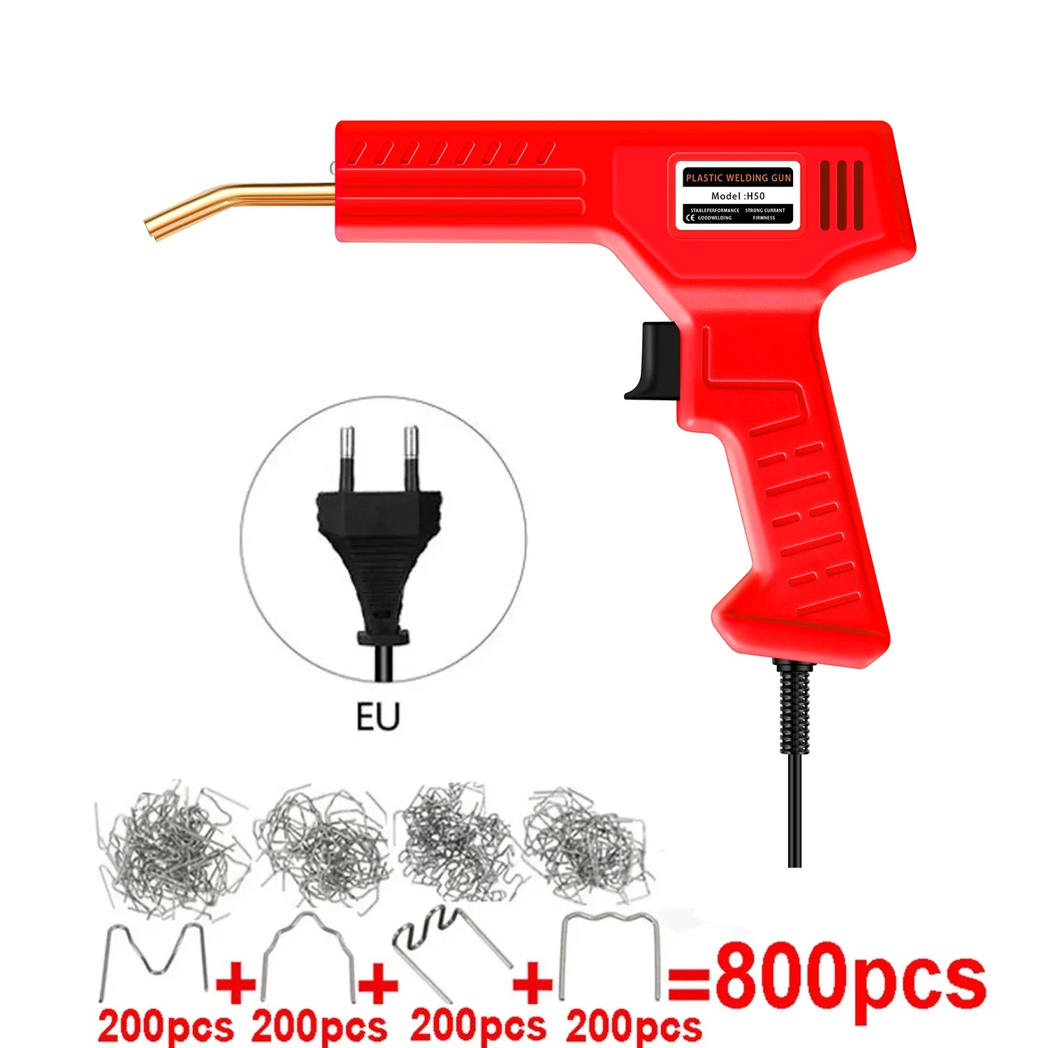 New Stapler Plastic Welding Machine Bumper Repair Kit Soldering Iron For Plastic Repair Car Bumper Repair Welding Gun Peaceful Pleasures Health and Wellness EU with 800PCS 220V