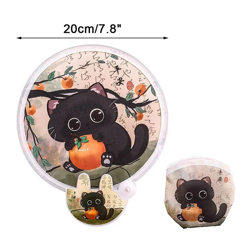 Kawaii Cartoon Folding Hand Fan – Foldable Summer Fan for Kids