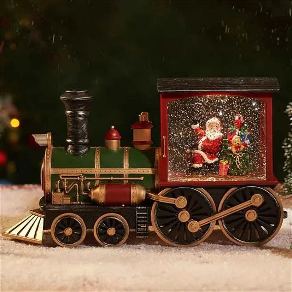 New Christmas Gifts Souvenirs Christmas Party Gifts Water Filled Small Trains Thomas Trains Cars Decoration Lighting Train Box Peaceful Pleasures Health and Wellness