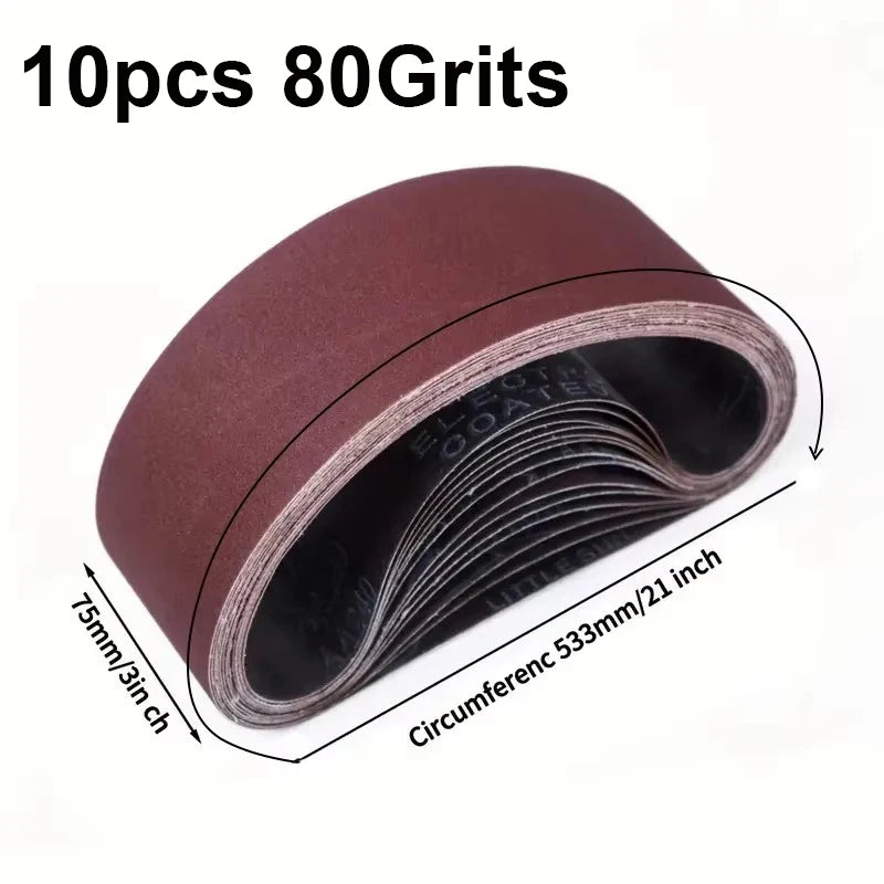 533 Sanding Belt 60-400 Grit Wood Soft Metal Polishing Sandpaper Used