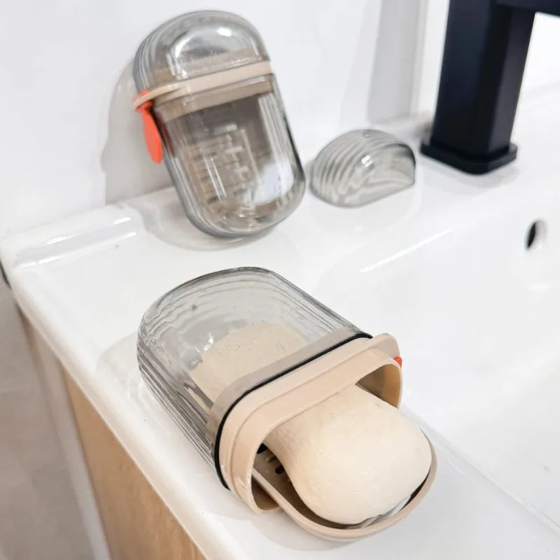 Portable Leakproof Soap Box with Lid & Drain | Travel Camping