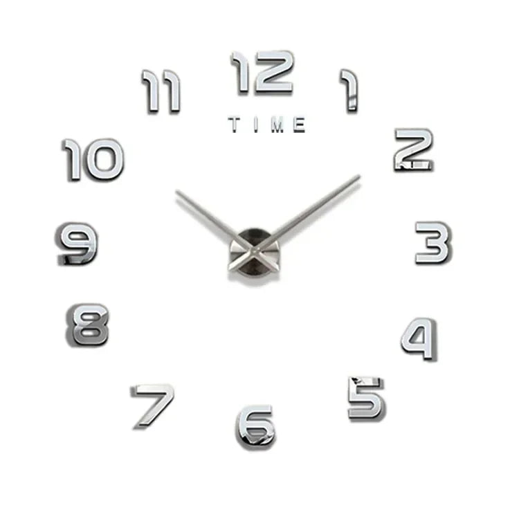 Acrylic Mirror Wall Clock – Floral DIY Home Décor, 40cm