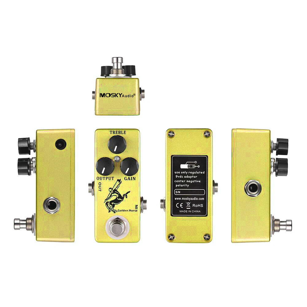 MOSKYAudio Golden Horse Guitar Overdrive Pedal | True Bypass