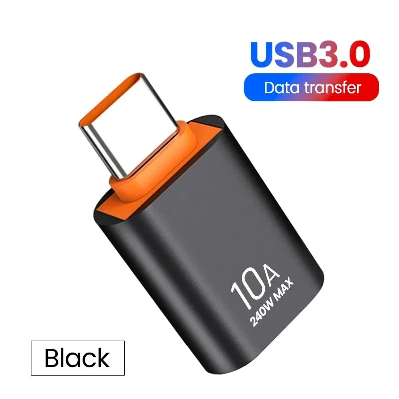 10A USB A To USB C OTG Adapter Type C to USB Converter USB 3.0 Adapter For Xiaomi 14 MacBook USB To Type C OTG Connector Peaceful Pleasures Health and Wellness 1pc Type C Male