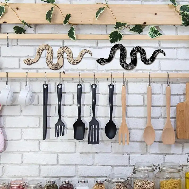Halloween Snake Wall Art | Witchy Boho Wooden Reptile Decor
