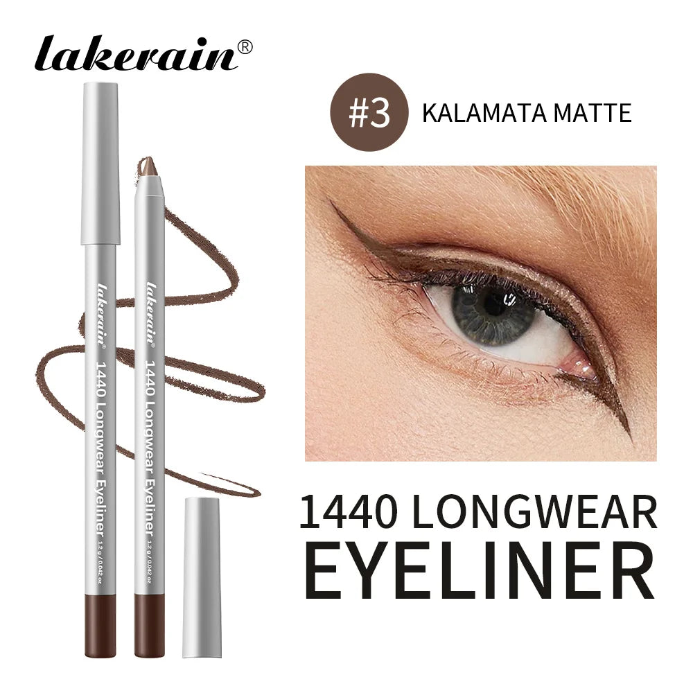 Lakerain Longwear Eyeliner 24h Long-lasting Wear Waterproof Smudge-proof Smooth Precise Application Smokey Eyeliner 12 Color Peaceful Pleasures Health and Wellness 3