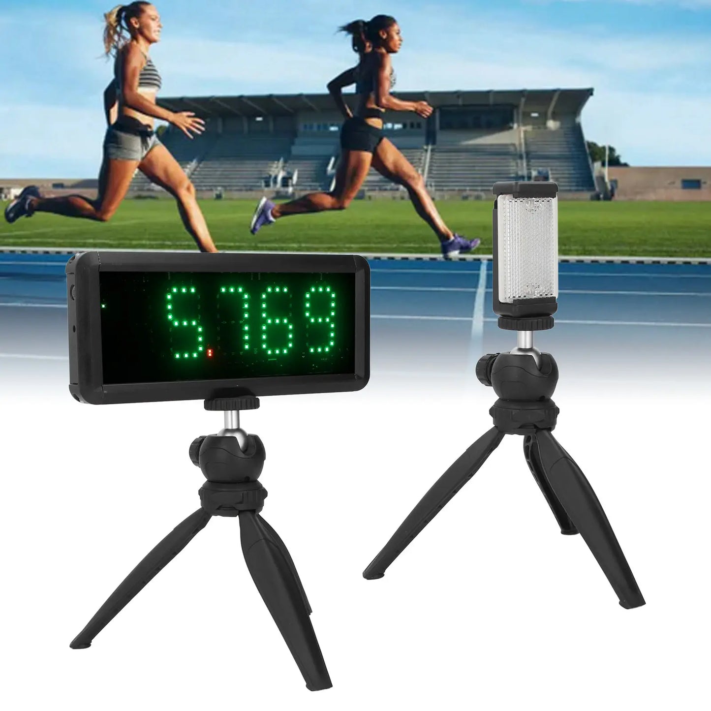 Wireless Sprint Timer Battery Powered Laser Stopwatch Timing Clock