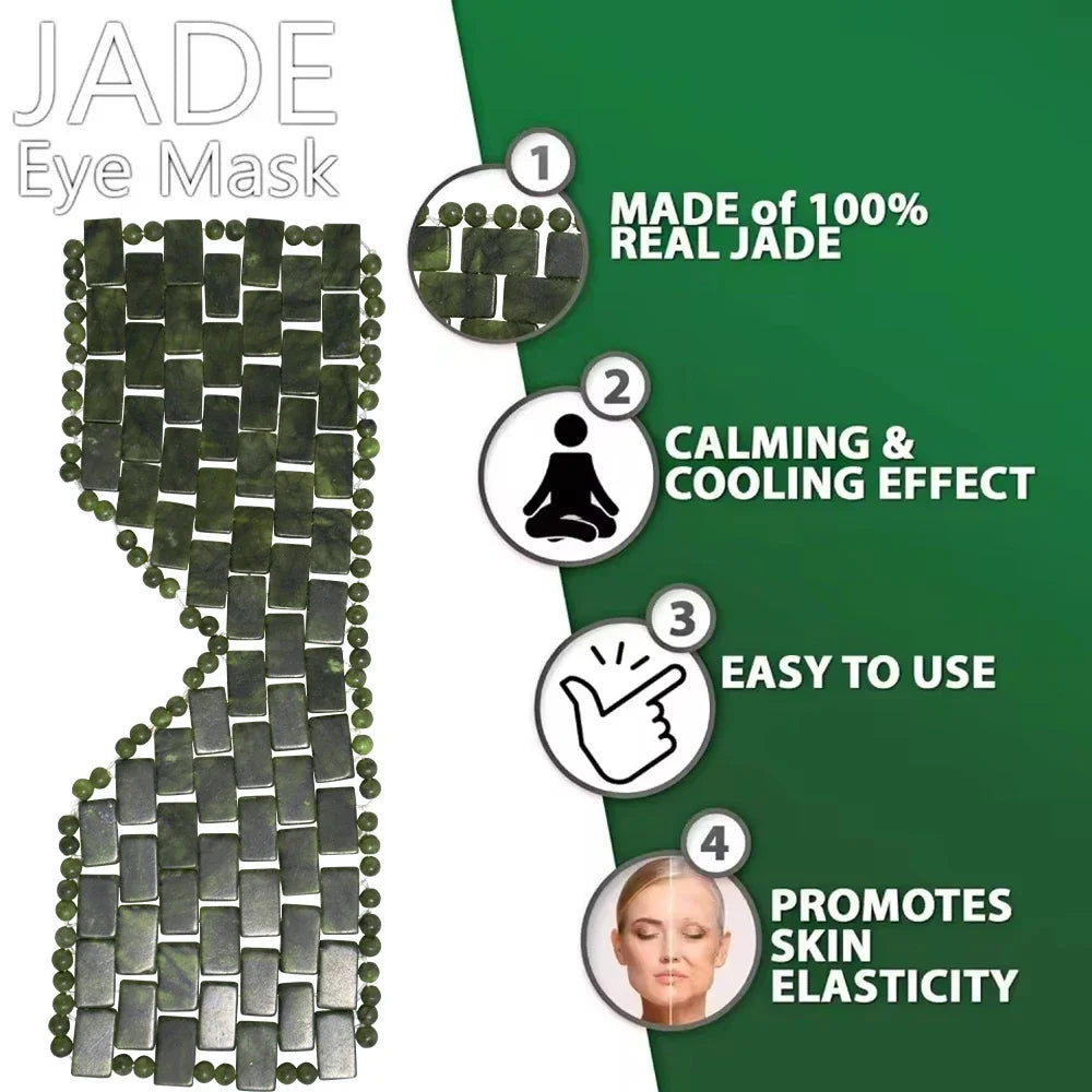 Natural Jade Eye Mask | Cooling Therapy for Puffy Eyes & Tension