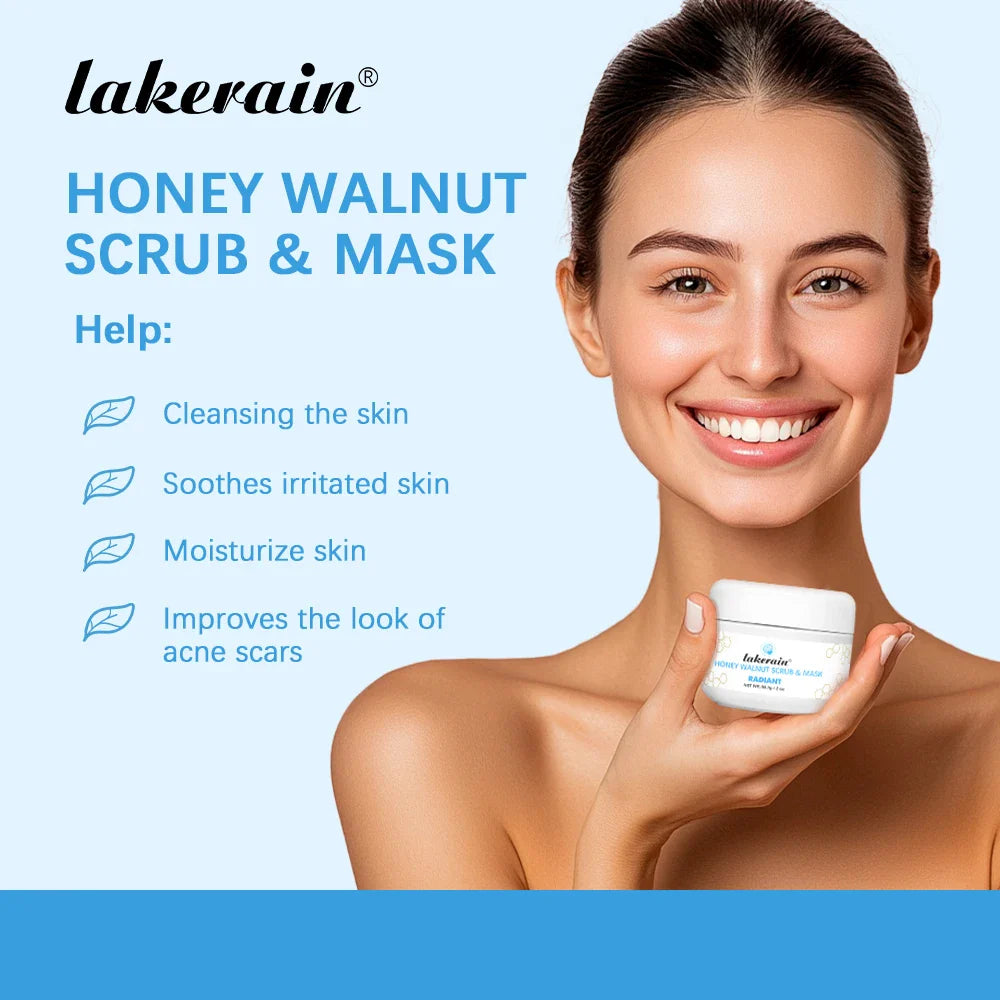 Honey Walnut Face Scrub & Mask – Exfoliating & Moisturizing