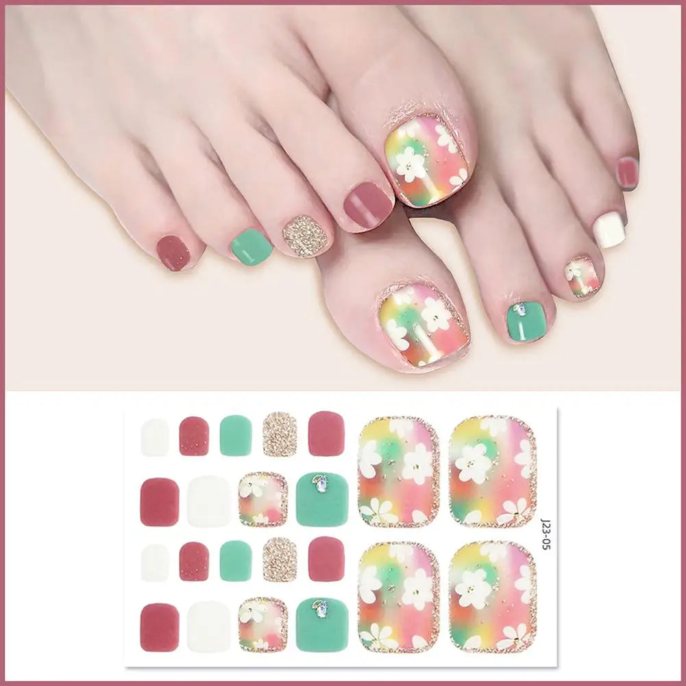 Glitter Toe Nail Stickers – 22 Count, DIY Nail Wraps Nail Care Peaceful Pleasures Health and Wellness 04