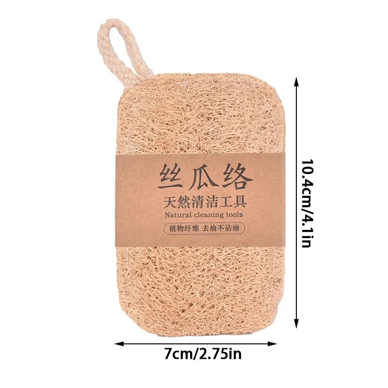 10PCS Loofah Dish Towel Does Not Hurt The Pan Sponge, Oil Stain Removing Cloth, Silk Gourd Pulp Pan Brush Peaceful Pleasures Health and Wellness