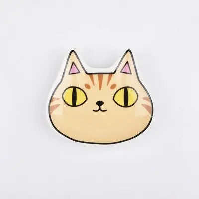 New Japanese Style Ceramic Three Colored Cat Dish Cute Cat Shaped Sauce Dish Household Snack Mustard Seasoning Dishes Tableware Peaceful Pleasures Health and Wellness D