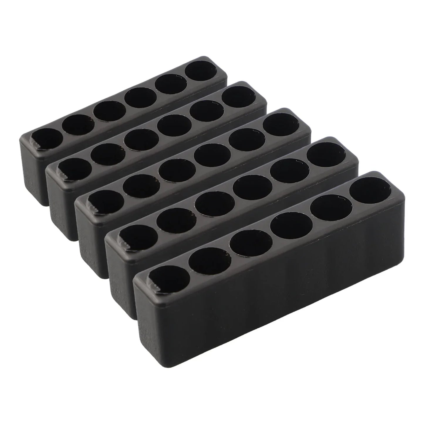 5-Pack 6-Hole 1/4" Hex Drill Bit Holder & Storage Stand