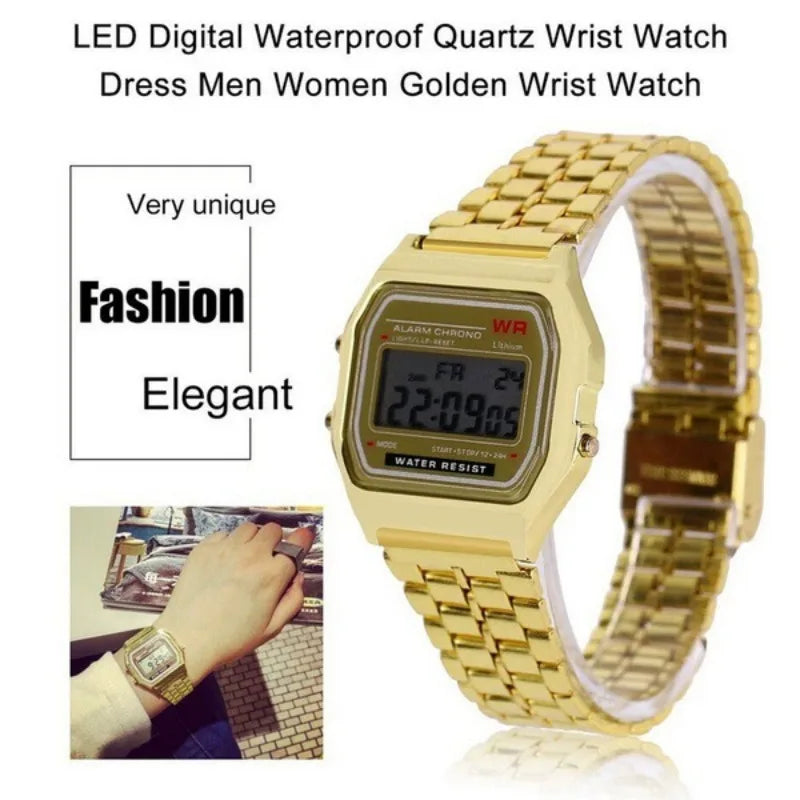 LED Digital Sports Watch Steel Strap | Men & Women