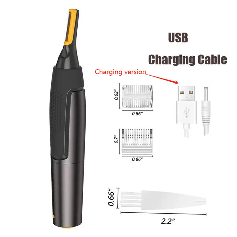 Electric Eyebrow Trimmer Razor Ultra Thin Precision Trimmer Electric Portable Ear Trimmer For Men Nose Hair Shaver Peaceful Pleasures Health and Wellness Rechargeable
