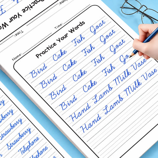 Beginner Cursive Handwriting Workbook 32 Pages Words Sentences Peaceful Pleasures Health and Wellness