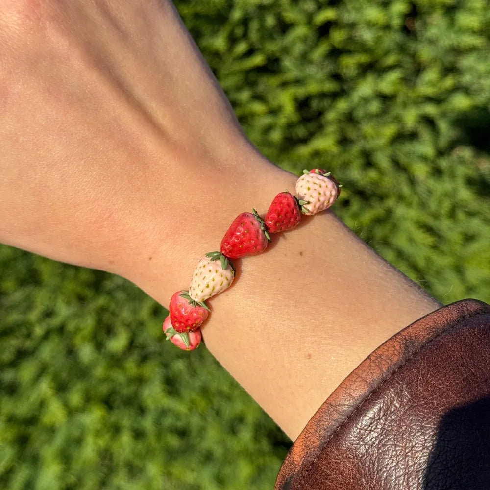 Cherry Fruit Beaded Bracelet | Boho Dopamine Resin Jewelry Beaded Bracelet Peaceful Pleasures Health and Wellness Style 12