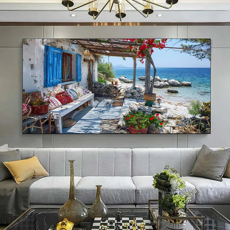 Modern Canvas Art Print, Classic Art Deco Poster for Home Office, Living Room, Bedroom, Restaurants, Indoor Wall Hanging Decor Peaceful Pleasures Health and Wellness