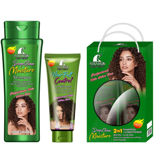 MENTHOL+ALOE Shampoo + Olive Conditioner Set Scalp cleansing, hair nourishing, smooth and fragrant shampoo and conditioner set Peaceful Pleasures Health and Wellness