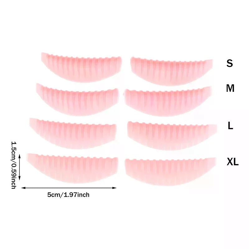 4Pairs Reusable Eyelash Lifting Pad Silicone Lamination Pad Vertical Stripe Perm Rods 3D Lashes Extension Curler Makeup Tool Peaceful Pleasures Health and Wellness