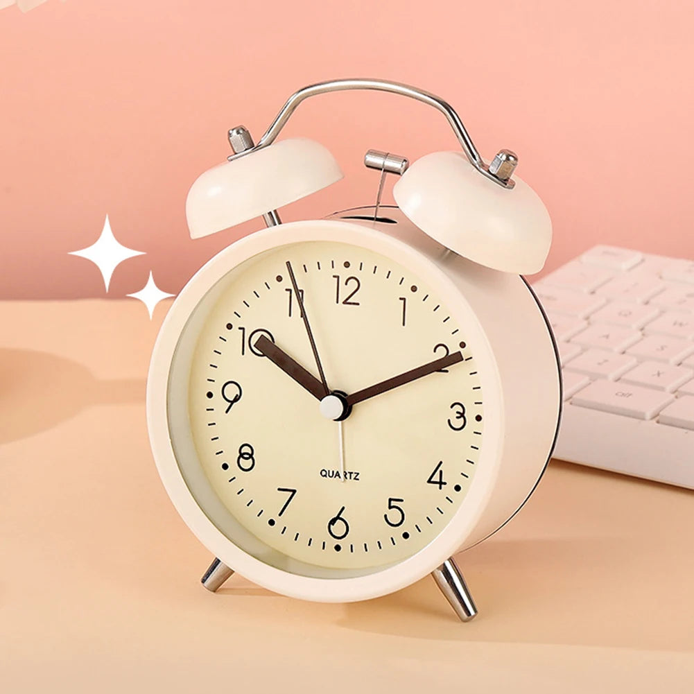 Luxfacigoo Twin-Bell Vintage Alarm Clock with Night Light Vintage Alarm Clock Peaceful Pleasures Health and Wellness
