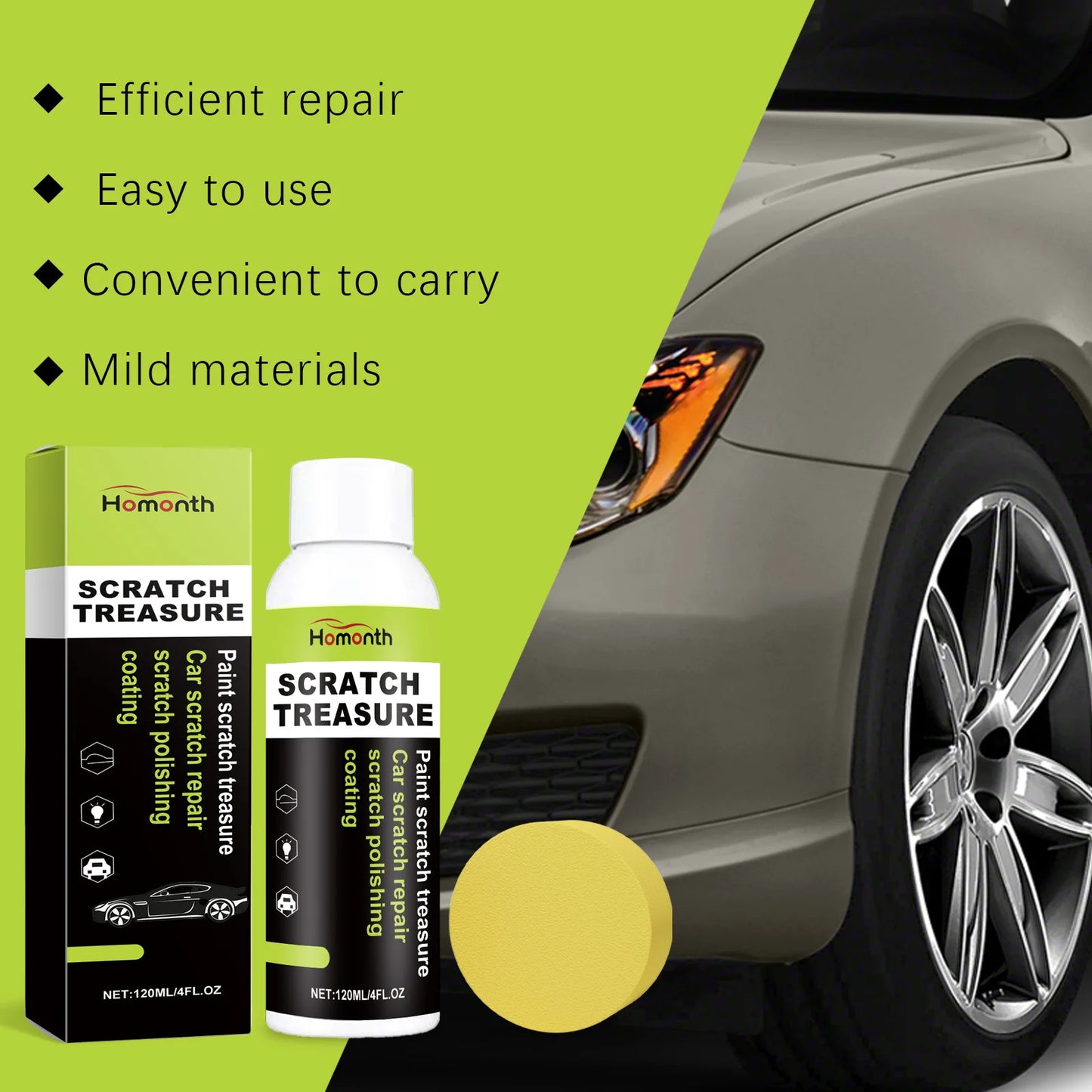 Homonth Car Scratch Remover Repair Polish Coating Cream 120ml