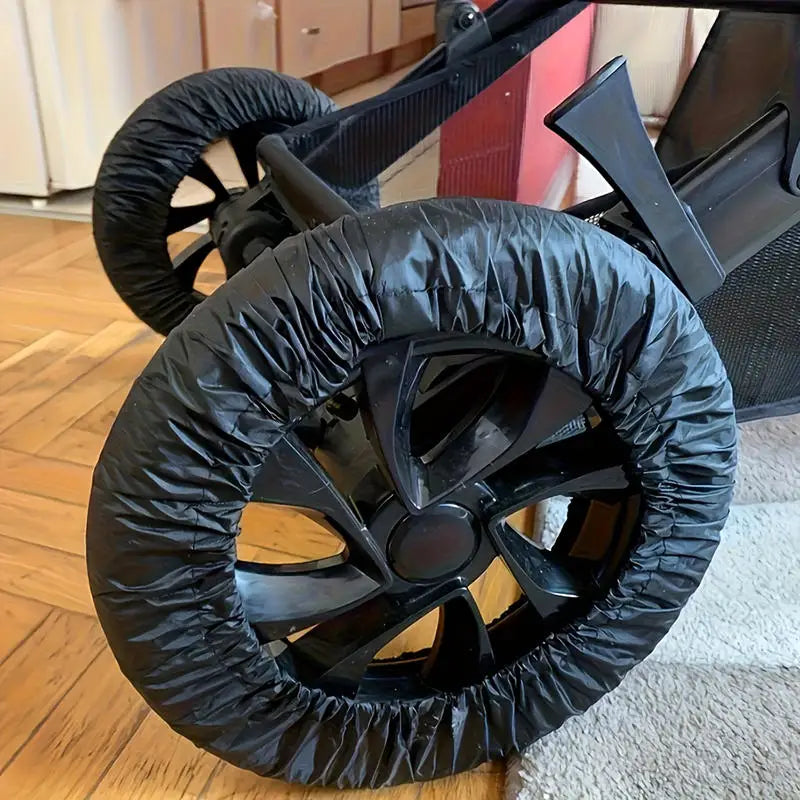 4Pcs Baby Stroller Wheel Cover Dustproof Wheelchair Tire Protector Infant Pushchair Wheel Anti-Dirty Tire Accessories Peaceful Pleasures Health and Wellness