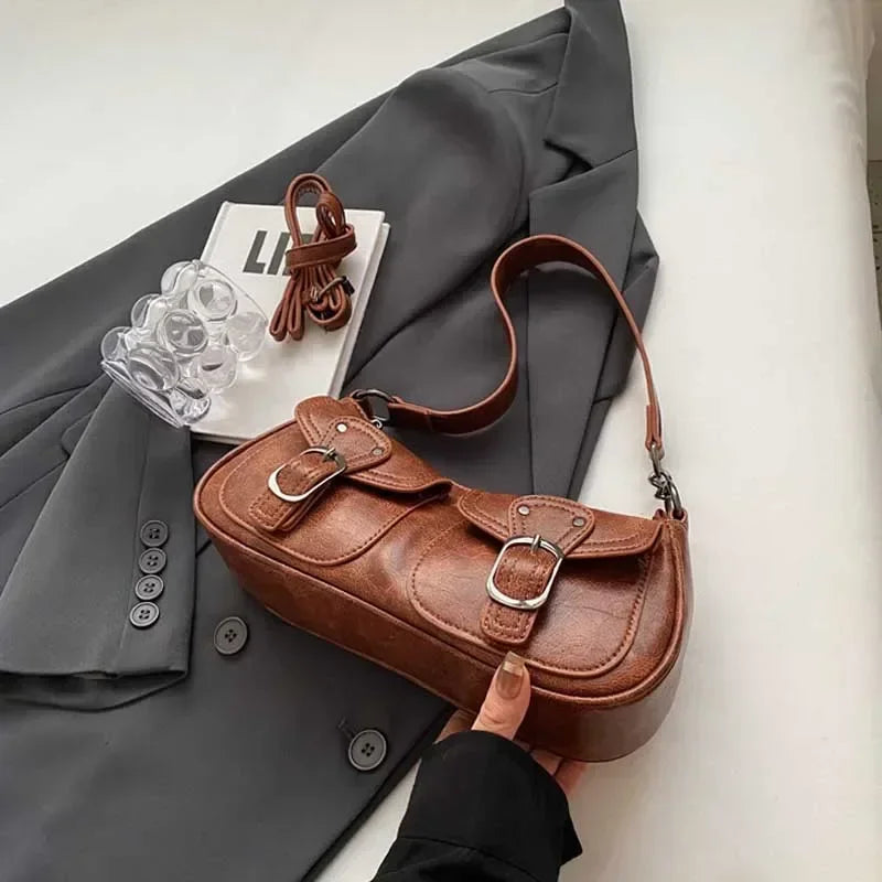 Autumn Winter New Vintage Armpit Bag for Women Stylish Trendy High Grade Texture Crescent Shoulder Bag Fashion Daily Commute Bag Peaceful Pleasures Health and Wellness