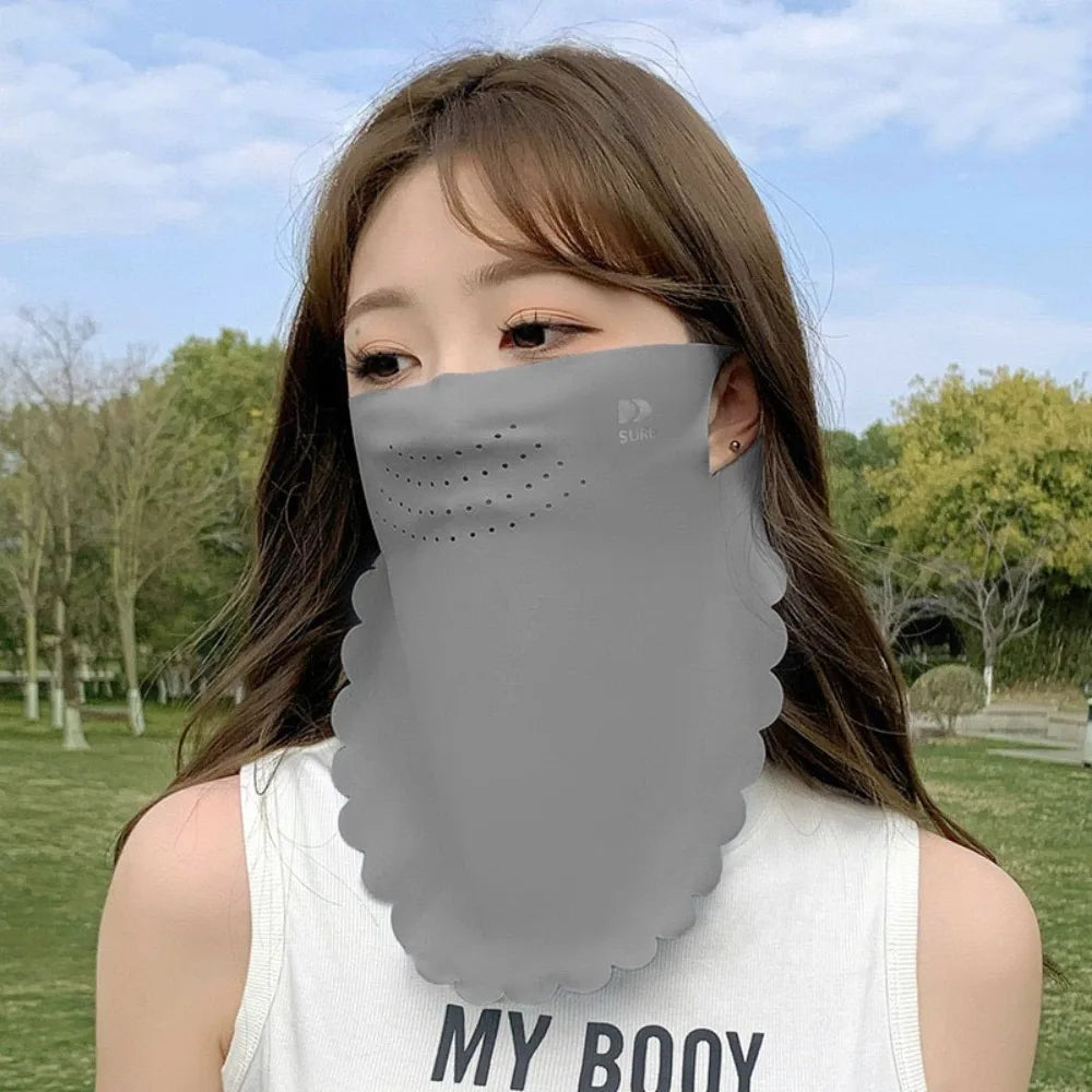 UV Protection Sunscreen Mask & Summer Scarf Peaceful Pleasures Health and Wellness Grey