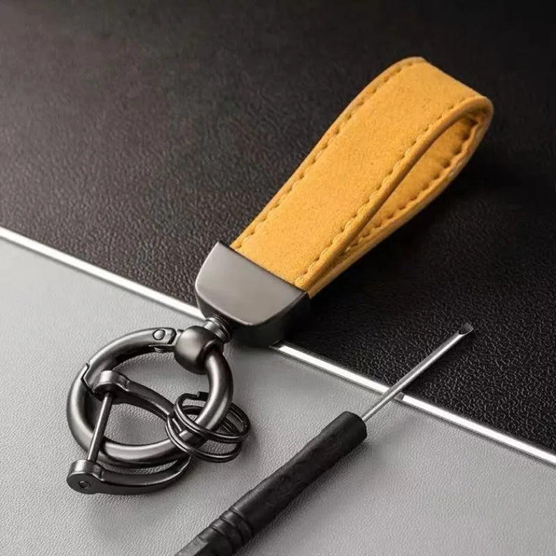 Suede Woven Rope Keychain | Zinc Alloy Car Key Pendant