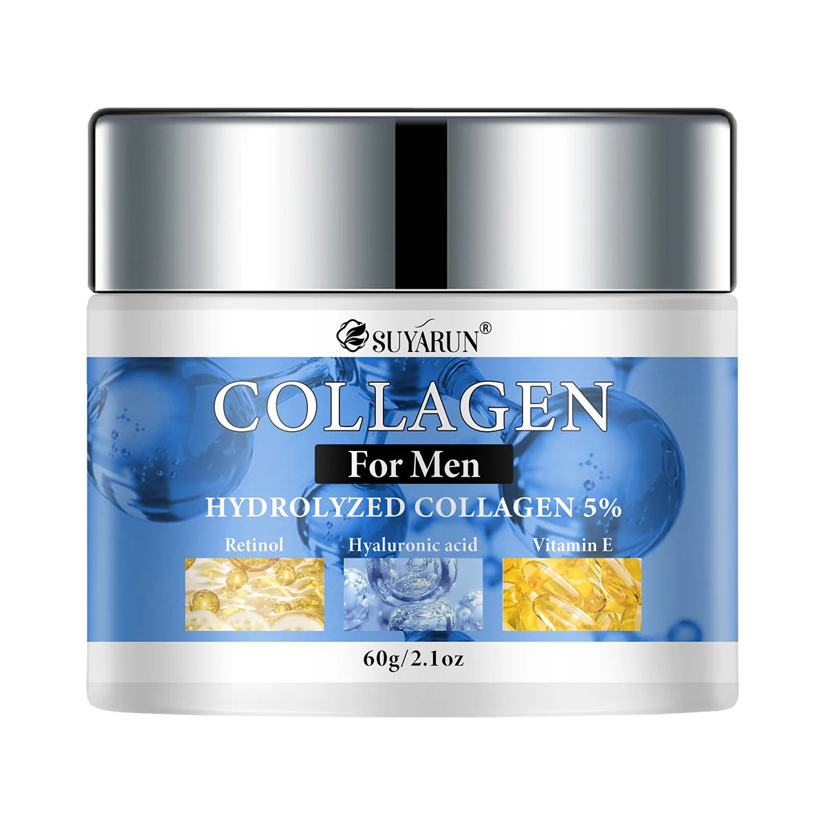 SUYARUN Collagen Men's Face Cream - Hydrating Moisturizer for Dry Skin | Non-Greasy Formula & Fast Absorption Daily Skincare. Peaceful Pleasures Health and Wellness 60g