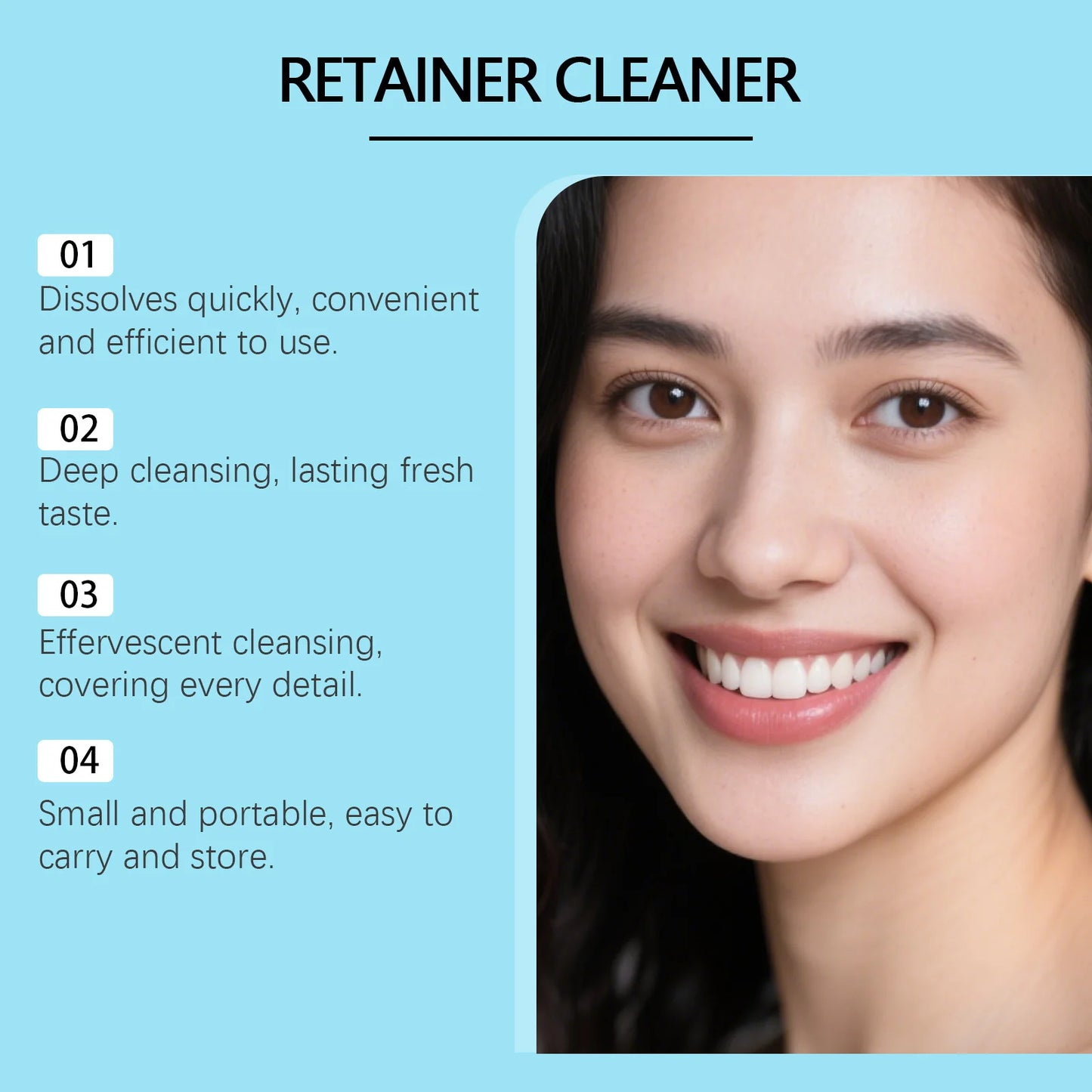 Denture Cleaning Effervescent Tablets Deep Cleansing Food Residue Removal Fresh Breath Antibacterial False Teeth Cleaning Care Peaceful Pleasures Health and Wellness
