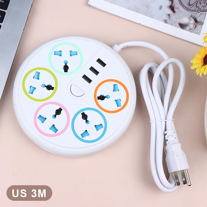 New EU US Plug 2/3Pin Universal Power Strip TypeC 3 USB Port 5 Way Outlet 2/3/5M Extension Power Socket Charge Electrical Socket Peaceful Pleasures Health and Wellness US 3Pin 3M