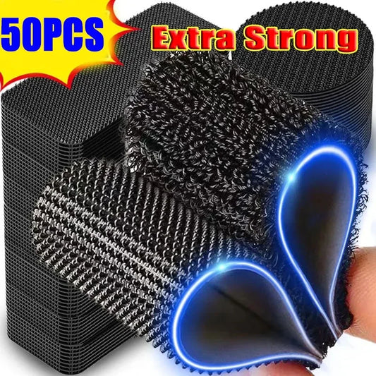 50-Pack Hook & Loop Fasteners – Self-Adhesive Car Floor Mat Grips Carpet Fastener Pads Oasis Select