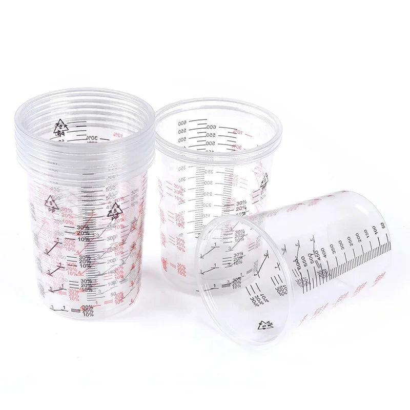 10-Pack 600ml Calibrated Paint Mixing Cups | 2:1 3:1 4:1 Ratios