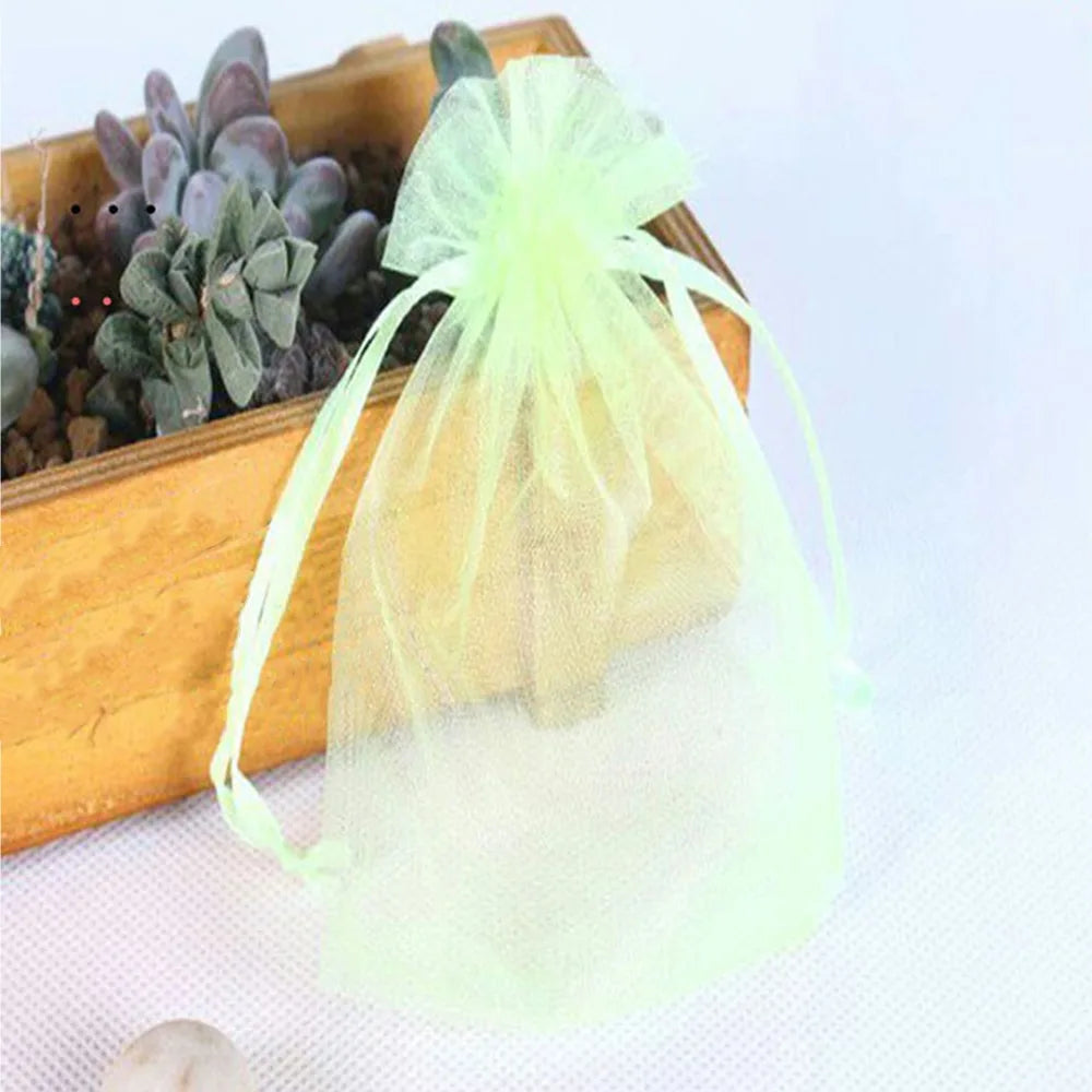 100-Pack Organza Fruit Protection Bags with Drawstring | Grape Covers