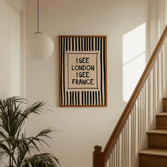 "I See London I See France" Funny Bathroom Quote Canvas Wall Art Funny Canvas Wall Art Peaceful Pleasures Health and Wellness G3608 30x40cm Black Frame