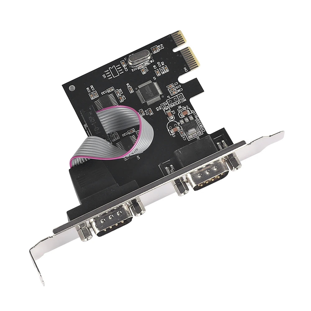 PCI-E Serial Card PCI-Express to Dual Serial Ports COM RS232 Interface Desktop Industrial Control Computer Expansion Card Peaceful Pleasures Health and Wellness as show